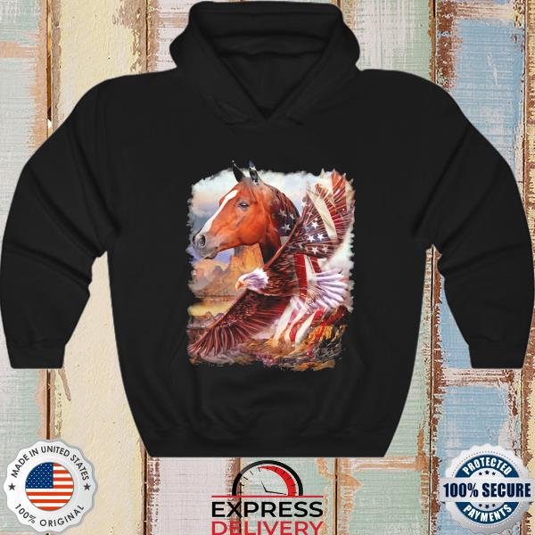 Eagle and Horse American flag s hoodie