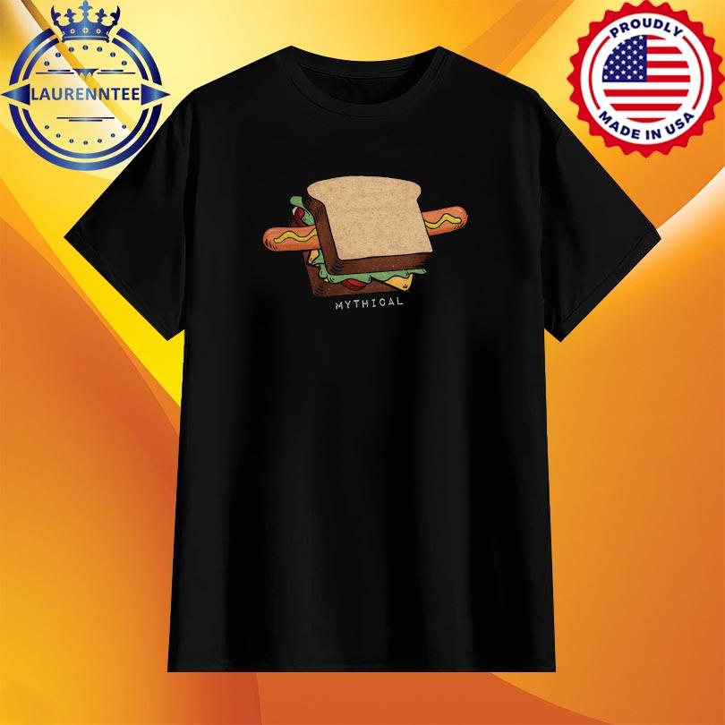 A hot dog is a sandwich logo shirt