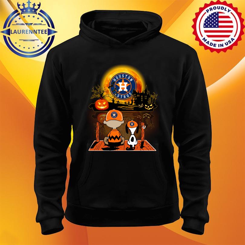 Peanut Snoopy And Charlie Brown Houston Astros Sitting Under Moon