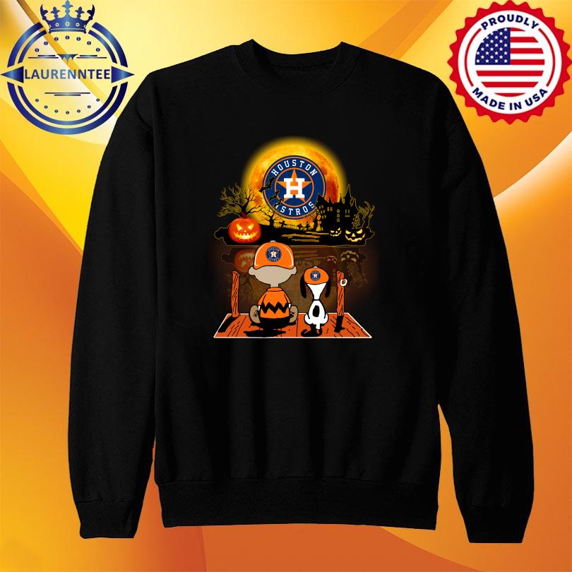 Charlie Brown And Snoopy Playing Baseball Houston Astros Mlb 2023 T-shirt, Sweater, Hoodie, And Long Sleeved, Ladies, Tank Top
