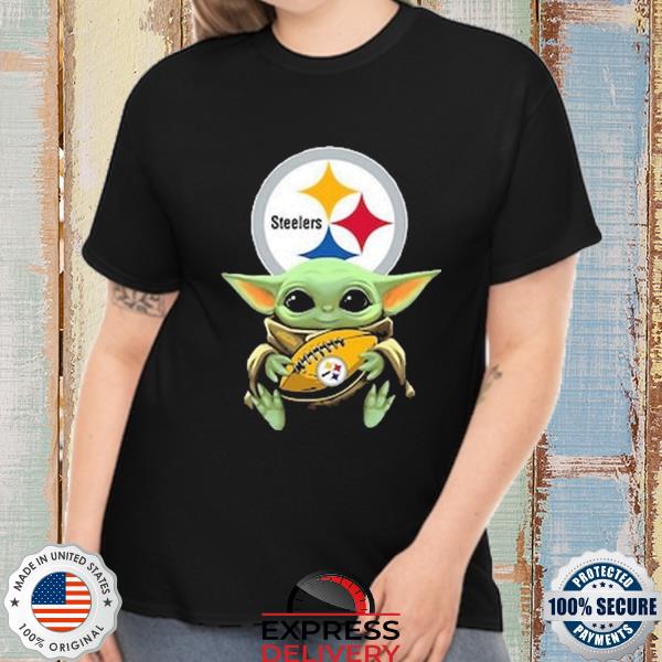 Top Baby Yoda Hugging Pittsburgh Steelers Shirt - ValleyTee