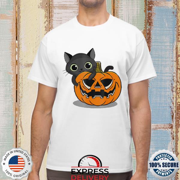Funny Halloween Black Cat Witch On Pumpkin 2022 Shirt