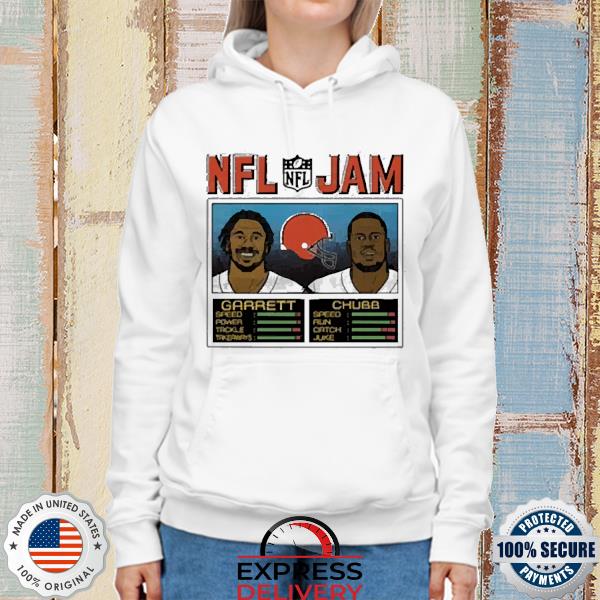 NFL Jam Browns Garrett And Chubb  Retro Cleveland Browns T-Shirt – HOMAGE