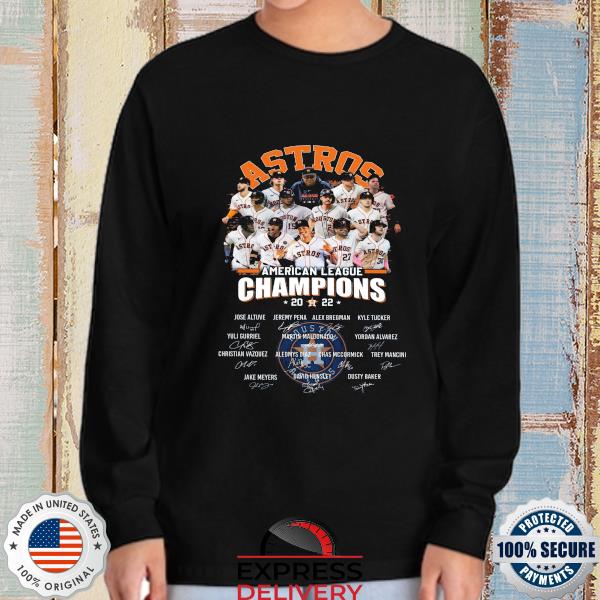 Houston Astros American league champions 2022 signatures shirt, hoodie,  sweater, long sleeve and tank top