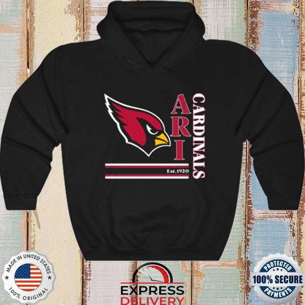 Arizona cardinals black wordmark est 1920 logo tri-blend shirt