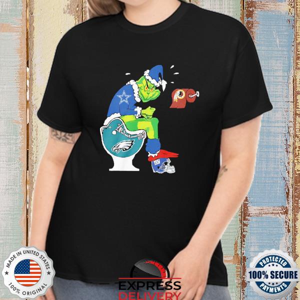 Philadelphia Eagles The Grinch Sitting On Toilet Christmas Funny T-Shirt -  Binteez