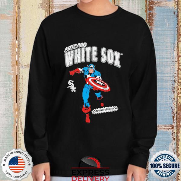 Lids Chicago White Sox Youth Team Captain America Marvel T-Shirt - Black