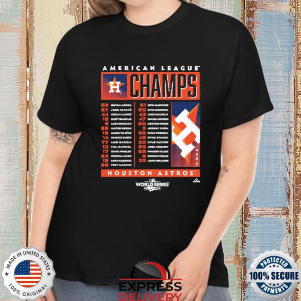 Houston Astros Fanatics Branded 2022 American League Champions Roster T- Shirt - Black