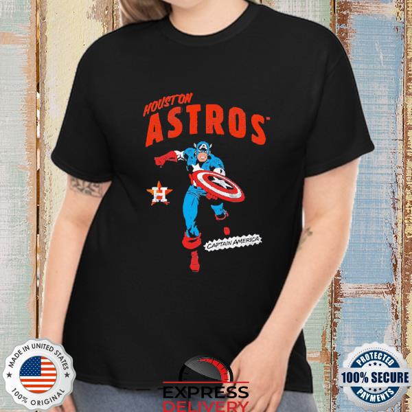 Youth Houston Astros Navy Team Captain America Marvel Shirt