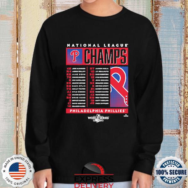 Youth Philadelphia Phillies Fanatics Branded Black 2022 National League  Champions Roster T-Shirt