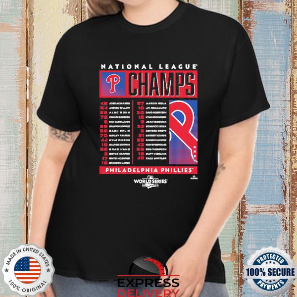 Youth Philadelphia Phillies Fanatics Branded Black 2022 National League  Champions Roster T-Shirt, hoodie, sweater, long sleeve and tank top
