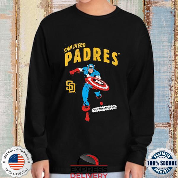 Youth San Diego Padres Brown Team Captain America Marvel Shirt, hoodie,  sweater, long sleeve and tank top