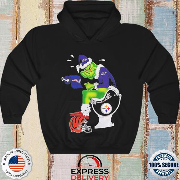 Santa Grinch Raves shit on Steelers helmet shirt, hoodie, sweater