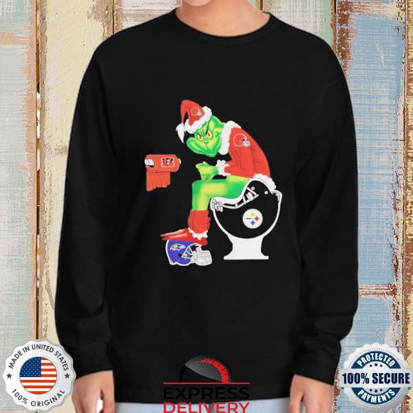 Grinch Pittsburgh Steelers Shit On Toilet Cleveland Browns And Other Teams Christmas  Shirt