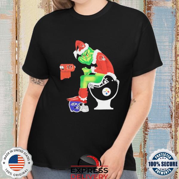 Cincinnati Bengals Grinch Sitting On Pittsburgh Steelers Toilet And Step On  Cleveland Browns Helmet T Shirts, Hoodies, Sweatshirts & Merch