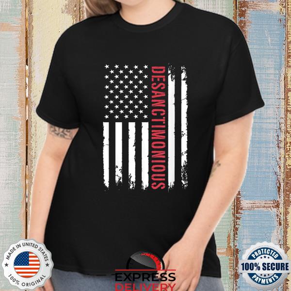 Desanctimonious ron desantis 2024 distressed American flag shirt