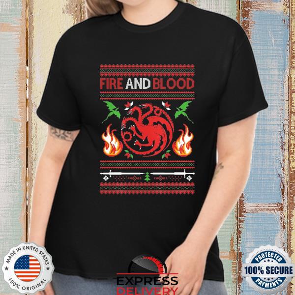 Dragon fire and blood ugly Christmas sweater