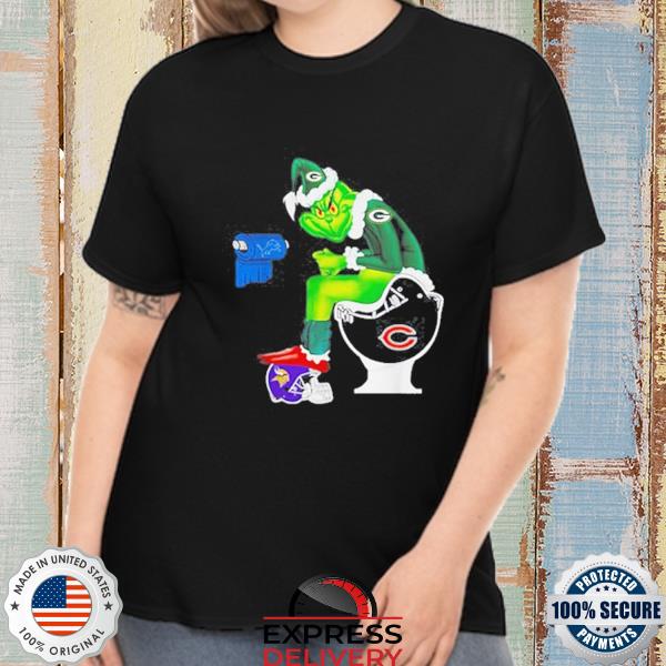 Green bay packers shit on toilet minnesota vikings Santa grinchChristmas sweater
