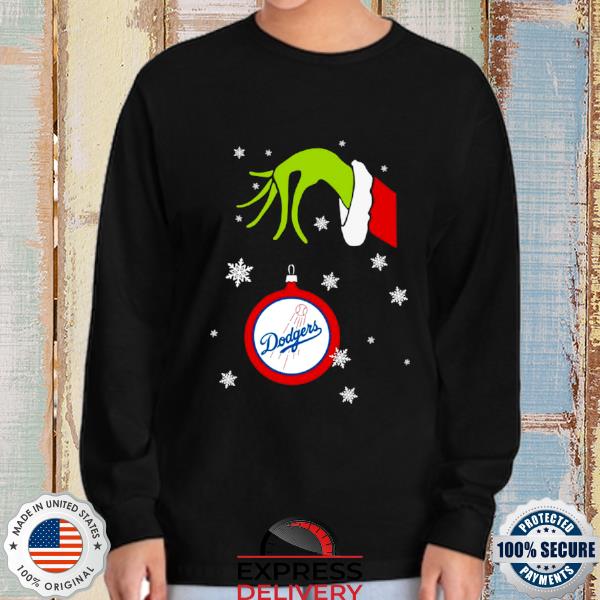 Grinch Hand holding Ornament Los Angeles Dodgers Snowflake Christmas 2022  Sweatshirt, hoodie, sweater, long sleeve and tank top