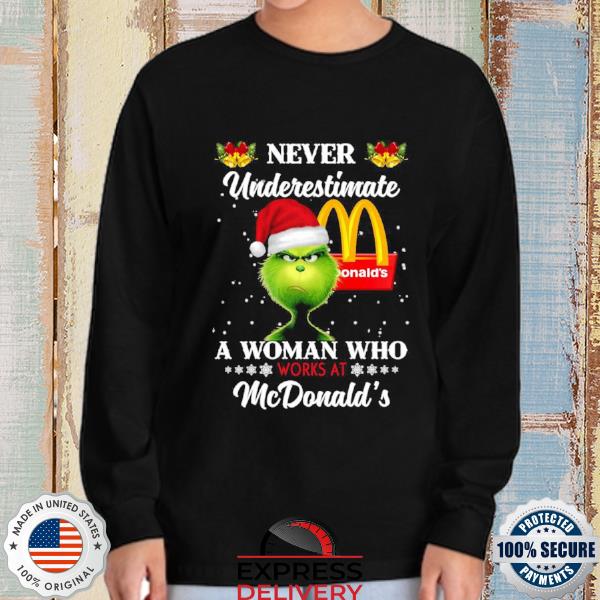 McDonald's symbol with grinch santa hat christmas shirt, hoodie