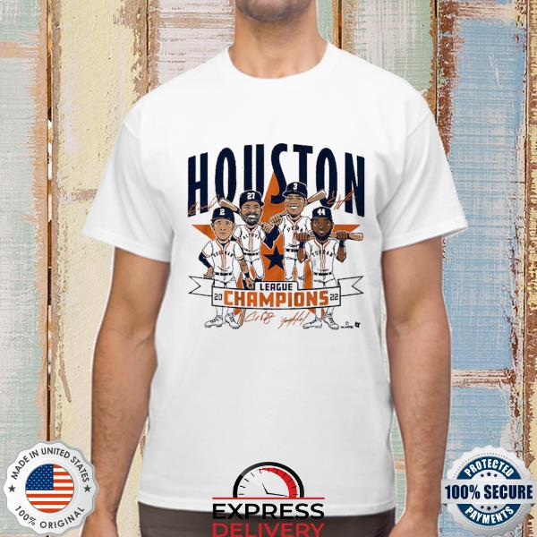 Houston astros baseball team league champions 2022 signatures shirt