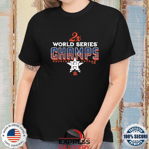 Houston Astros Two-Time World Series Champions Trophy Case Addition Shirt