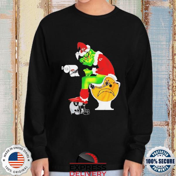 Kansas city Chiefs shit on toilet san diego chargers Santa grinch Christmas  sweater, hoodie, sweater, long sleeve and tank top