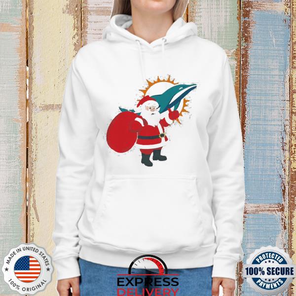 Miami Dolphins NFL Football Ho Ho Ho Santa Claus Merry Christmas Shirt  Youth T-Shirt