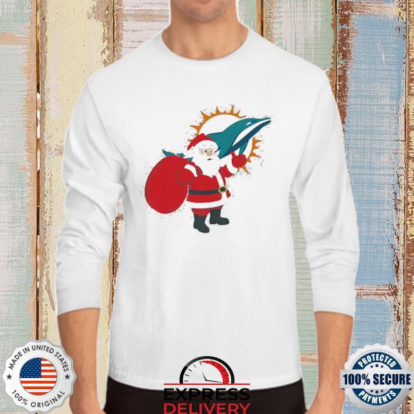 Miami Dolphins NFL Football Ho Ho Ho Santa Claus Merry Christmas Shirt  Youth T-Shirt