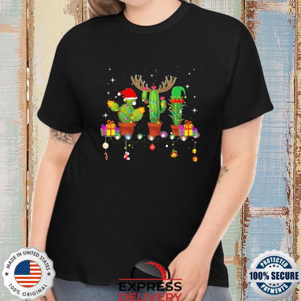 Official Christmas lights cactus lover xmas pajama holiday sweater