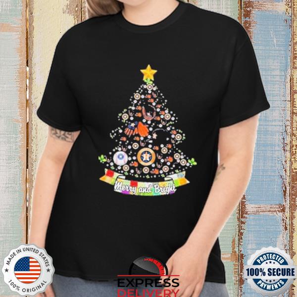 Official Merry And Bright Los Houston Astros MLB Christmas tree