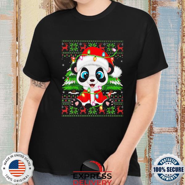 Official Panda lover xmas lights ugly santa panda Christmas sweater