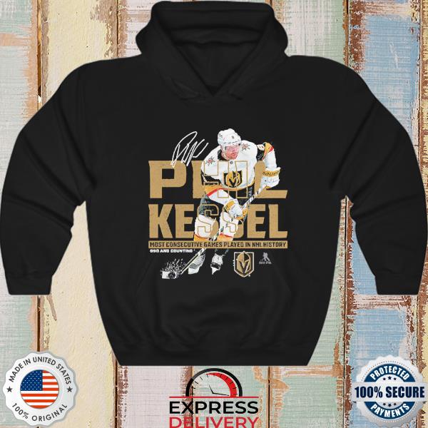 NHL Shop Vegas Golden Knights Phil Kessel Most Consecutive Games Played T  Shirt