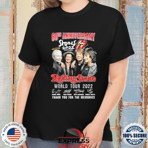 Official Rolling Stone World Tour 2022 60th Anniversary Thank You For The Memories Shirt