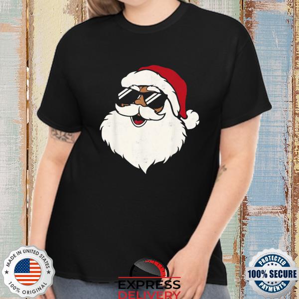 Official Santa claus sunglasses black men retro Christmas xmas sweater