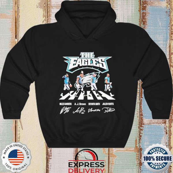 Official The Philadelphia Eagles Miles Sanders Aj Brown Devonta Smith And Jalen  Hurts Abbey Road Signatures Shirt, hoodie, sweater, long sleeve and tank top