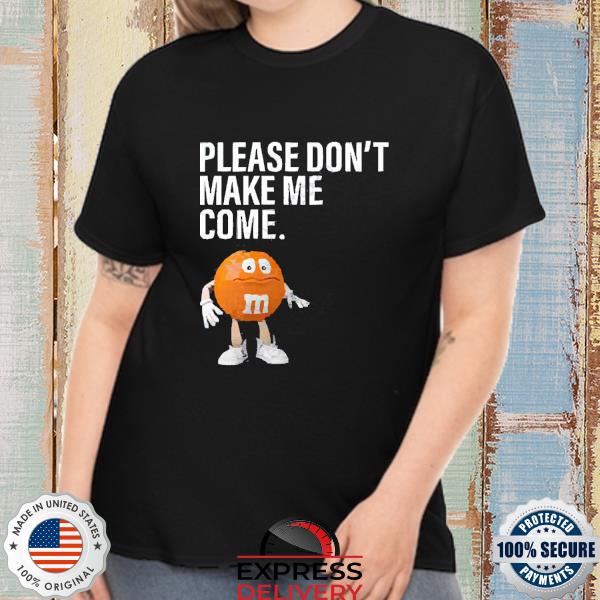 orange m&m shirt