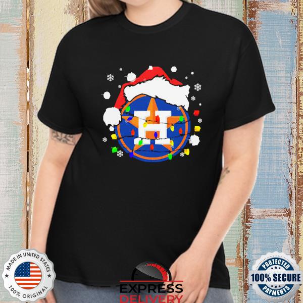 Santa houston astros lights merry Christmas lights T-shirt