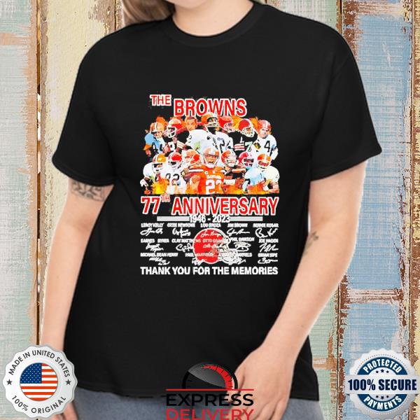 Funny Cleveland Browns 75th anniversary 1946 2021 signatures thank