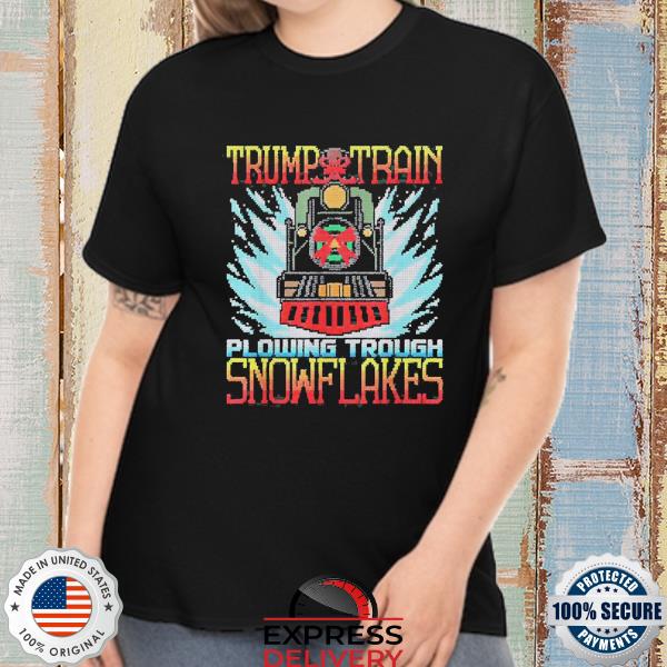 Trump Train Plowing Through Snowflakes Christmas Ugly Sweatshirt