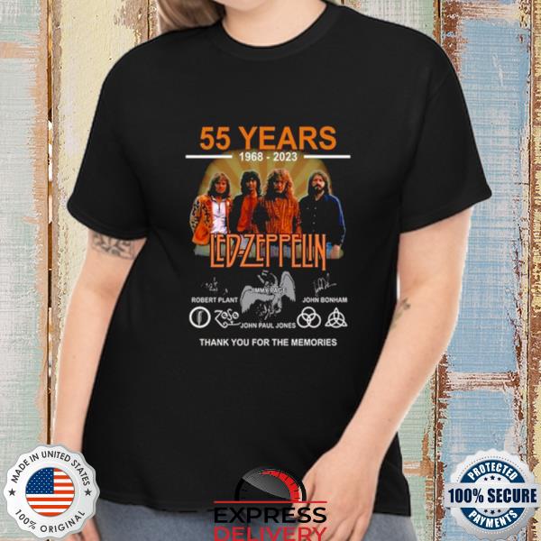 55 Years 1968 – 2023 Led Zeppelin Signatures Thank You For The Memories Shirt