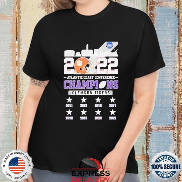 Clemson Tigers 2022 Atlantic Coast Conference Champions 2011-2022 Shirt