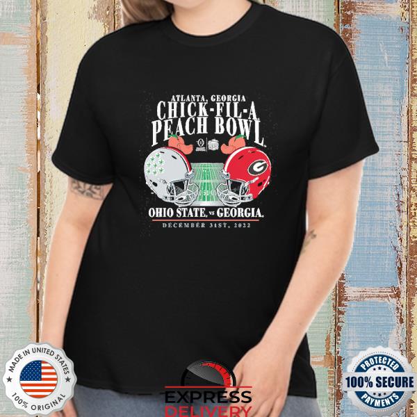 Georgia Bulldogs vs. Ohio State Buckeyes College Football Playoff 2022 Peach Bowl Matchup Old School T-Shirt