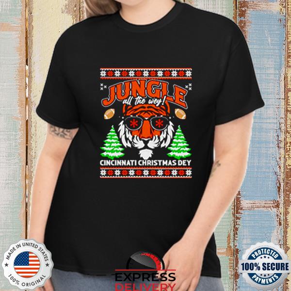 Jungle All The Way Cincinnati Christmas Dey Cincinnati Bengals Ugly Christmas  Shirt - Guineashirt Premium ™ LLC