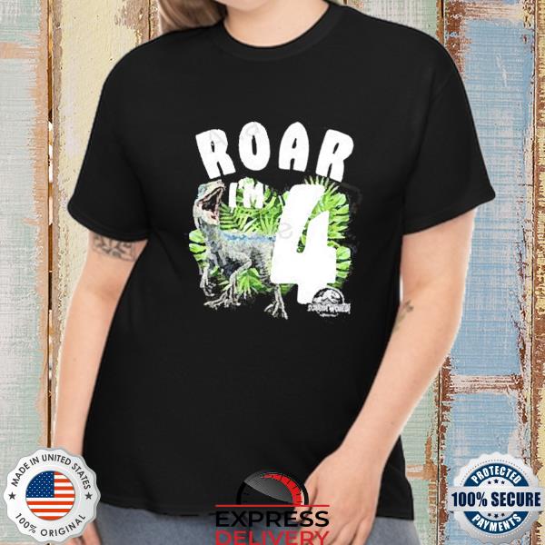 Jurassic World Birthday Raptor Roar I’m 4 Shirt