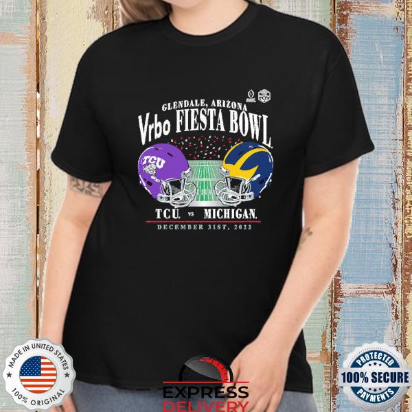 Michigan Wolverines vs. TCU Horned Frogs College Football Playoff 2022 Fiesta Bowl Matchup Old School T-Shirt