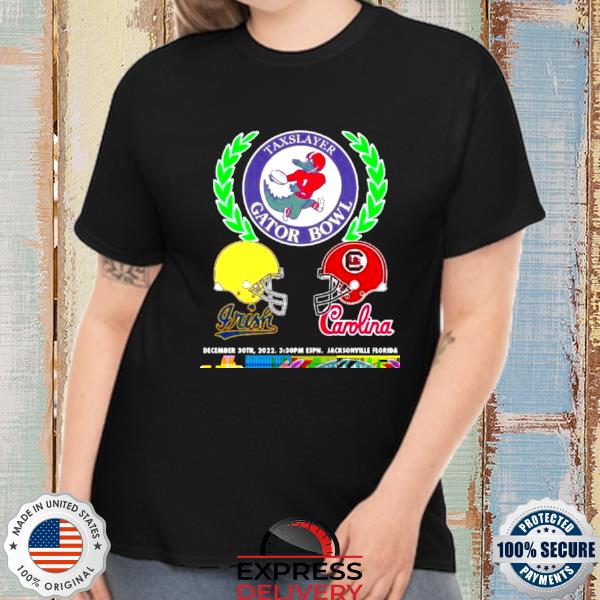 Notre Dame Fighting Irish Vs South Carolina Gamecocks Taxslayer Gator Bowl 2022 Shirt