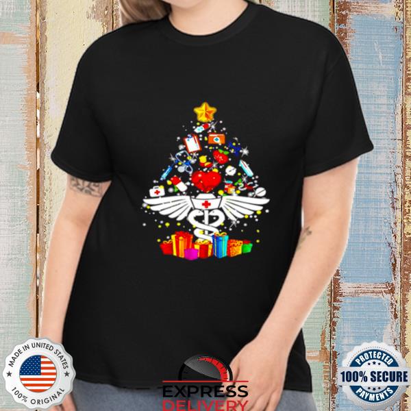 Nurse Christmas tree stethoscope shirt