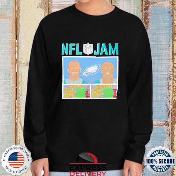 NFL Jam Eagles Hurts and Brown shirt