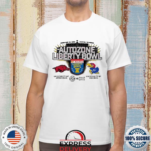 Official Arkansas Razorbacks Vs Kansas Jayhawks 2022 Autozone Liberty Bowl Head To Head shirt